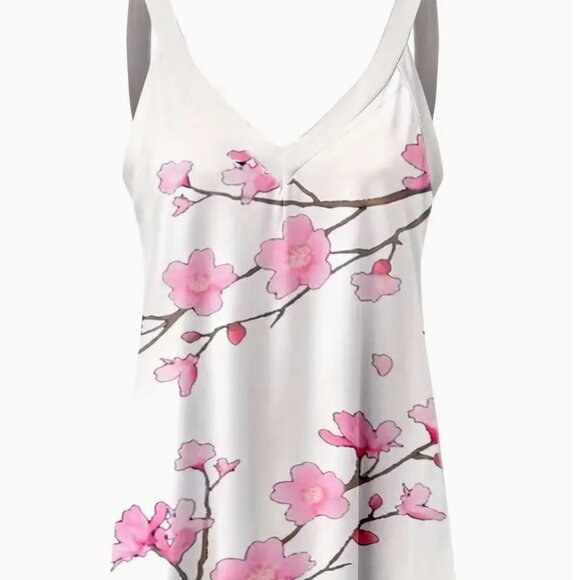 Floral Print Cami Top, Casual V Neck Sleeveless Top - Picture 3 of 3